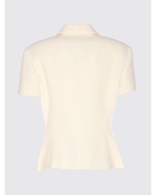 Versace White Double-Breasted Virgin Wool Blazer