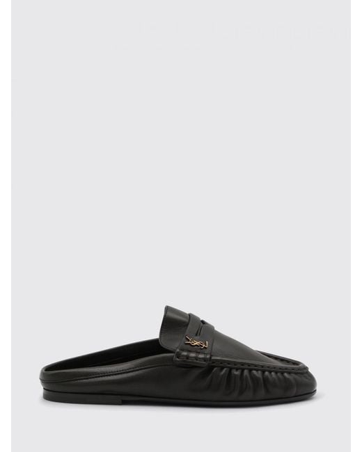 Sandales Plates Femme Saint Laurent en coloris Black