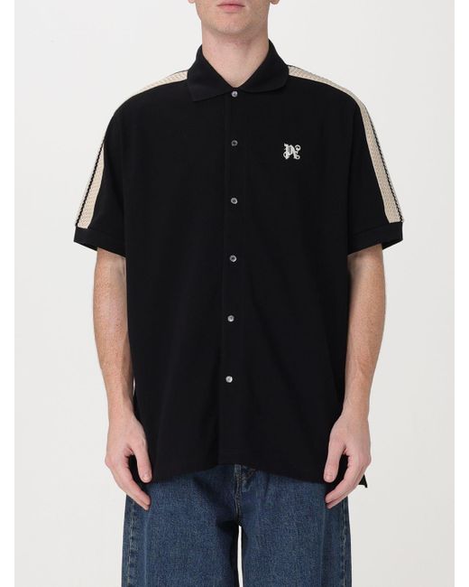 Palm Angels Black Polo Shirt for men