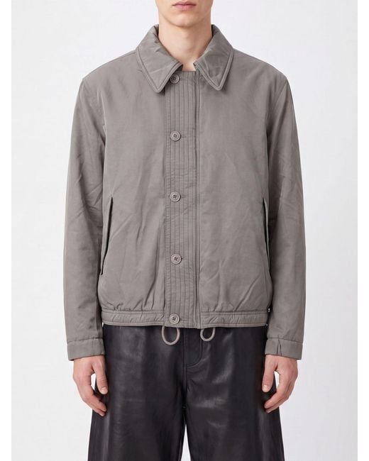 Our Legacy Gray Cotton-Nylon Blend Shirt Jacket With Drawstring Hem for men