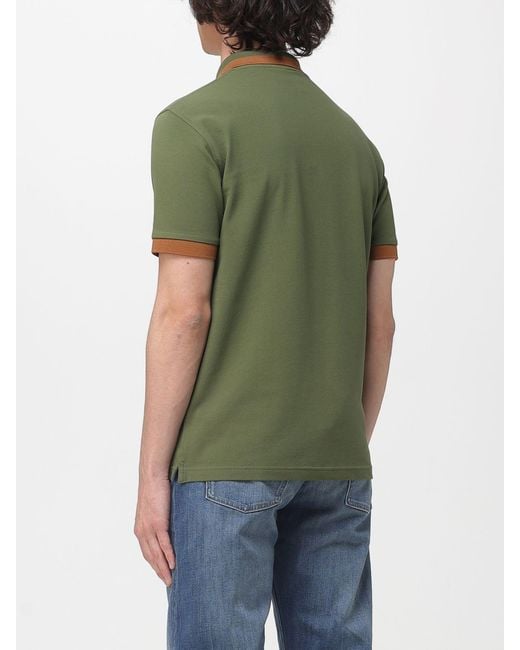 Sun 68 Green Cotton Logo Polo Shirt for men