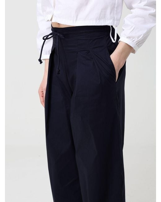 Liviana Conti Blue Scott Cotton Blend Cropped Trousers