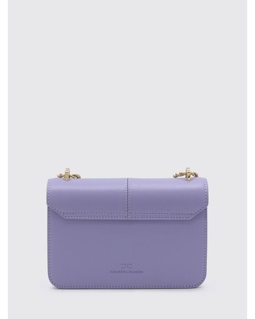 Elisabetta Franchi Purple Faux Leather Shoulder Bag