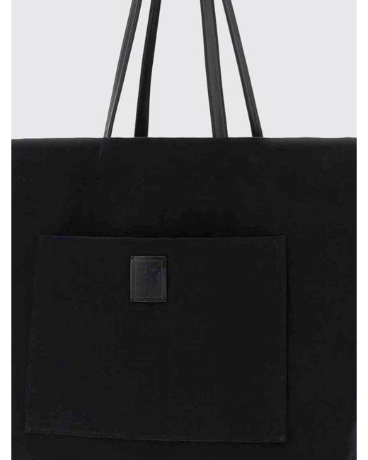 The Row Black Tori Cotton Canvas Tote Bag With Double Handles And Embossed Logo for men