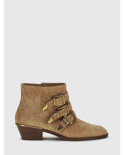 Chloé Brown ChloÉ Susanna Suede Ankle Boots With Micro Studs