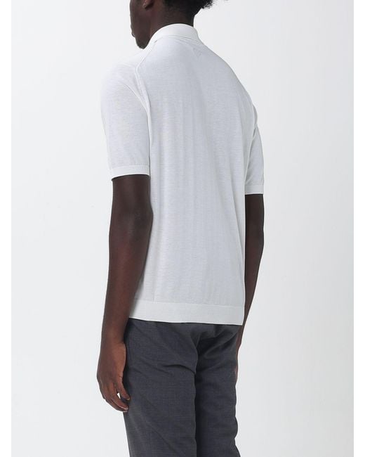 Ballantyne White Cotton Polo Shirt for men
