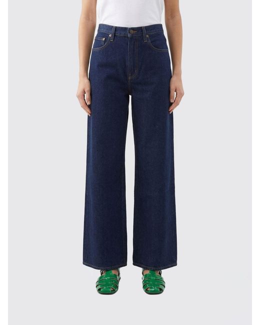 Jeans De Pernera Ancha De Denim De Algodón Regenerado Agolde de color Blue