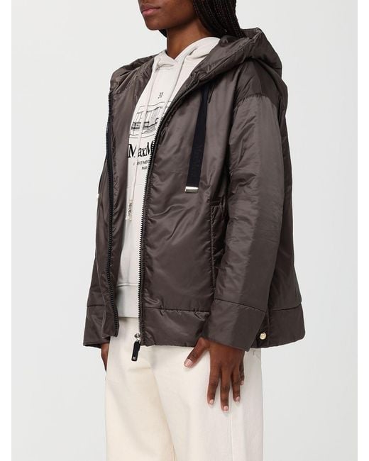 Max Mara Brown Daria Hooded Nylon Puffer Jacket 'S