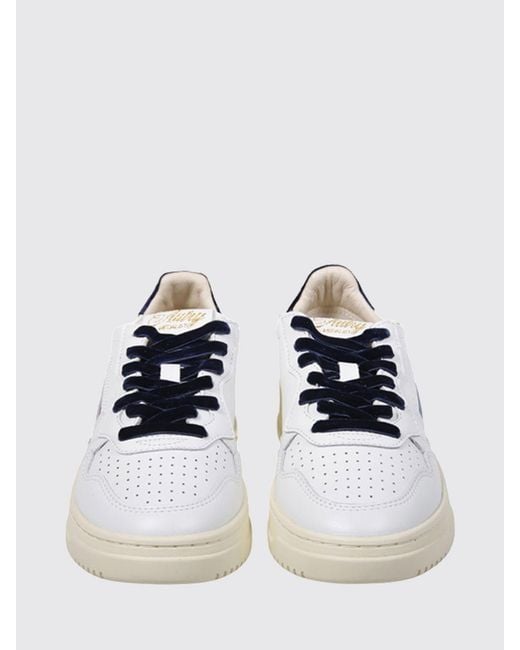 Autry White Medalist Low Calf Leather Sneakers With Perforated Toe
