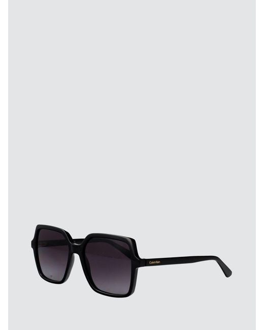 Calvin Klein White Rectangular Cat-Eye Sunglasses