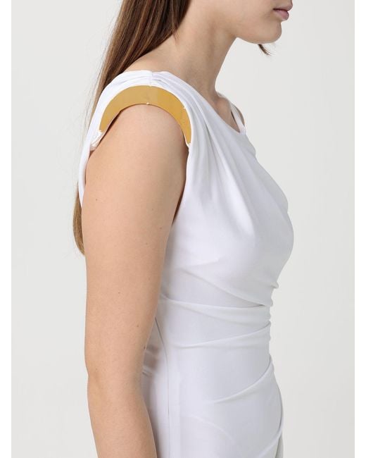 Elisabetta Franchi White Crêpe Jersey Asymmetric Dress