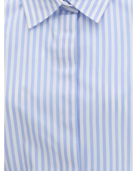 Max Mara Blue Striped Cotton Shirt