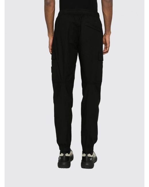 Stone Island Black Cargo Pants for men