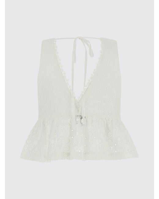 Pinko White Kiersten Cotton Top