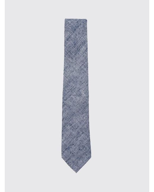 Emporio Armani Blue Silk And Linen Tie for men