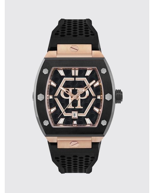 Philipp Plein Black The Hexagon Phantom Stainless Steel Watch for men