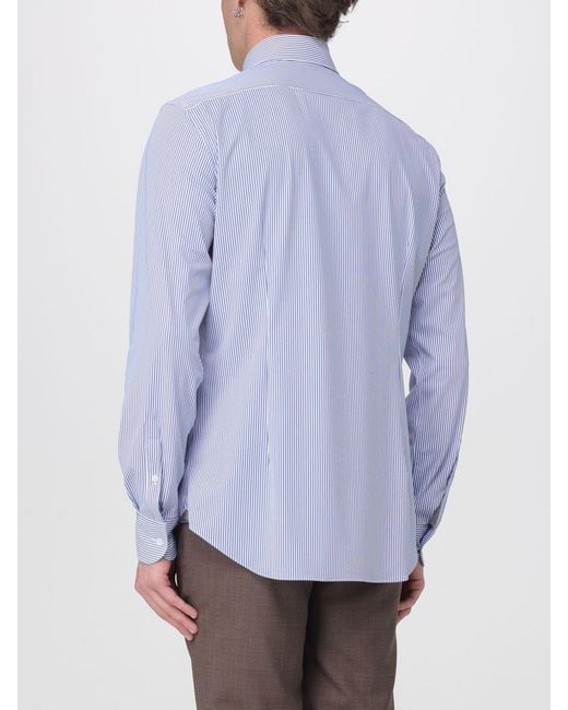 Corneliani Blue Striped Classic Shirt for men