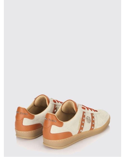 Philipp Plein Natural Retro Rebel Suede Sneakers With Applied Stars for men