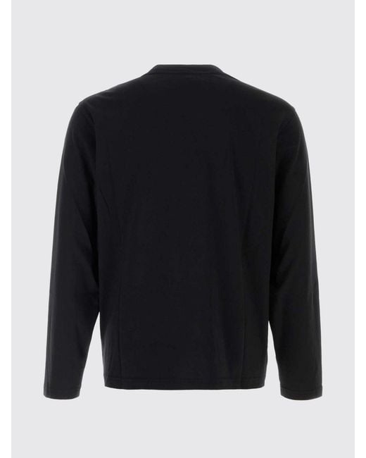 Autry Black Long-Sleeved Cotton T-Shirt With Contrasting Embroidered Logo for men