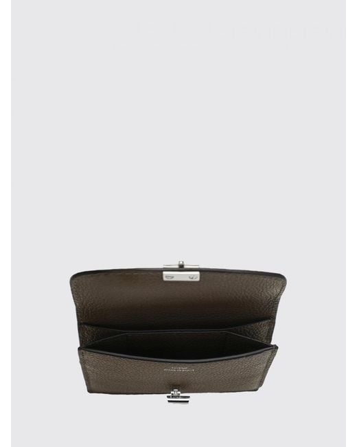 Totême  Gray T-Lock Grained Leather Card Holder