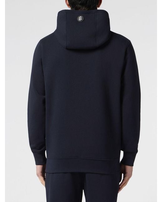 Billionaire Blue Cotton Zip-Up Hoodie With Embroidered Logo for men