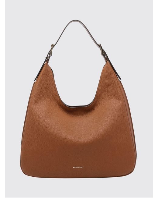 Michael Kors Brown Nolita Large Pebbled Leather Shoulder Bag