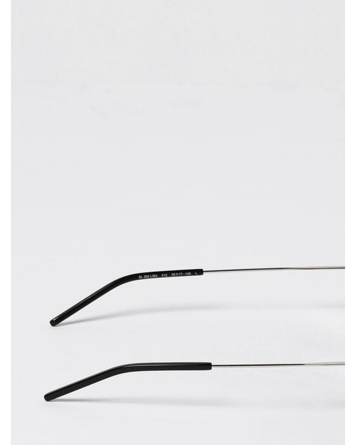 Saint Laurent White Sl302 Lisa Metal Sunglasses for men