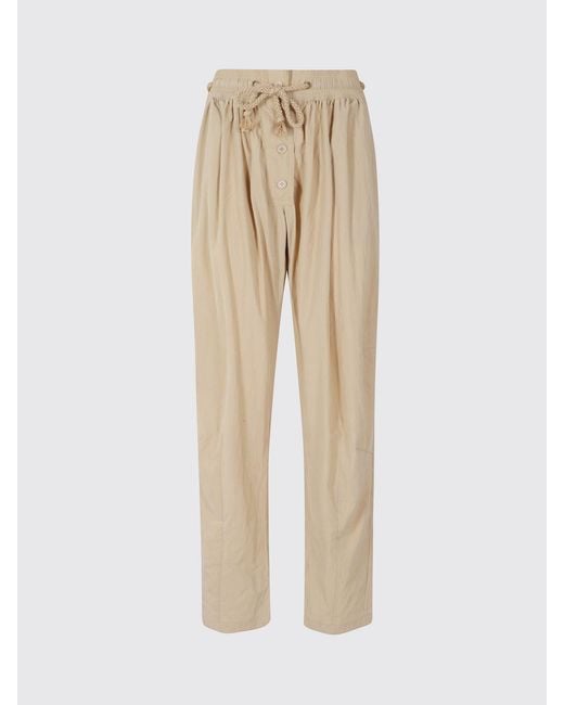 Isabel Marant Natural Fabric Slim Fit Trousers