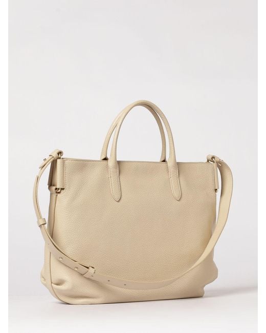 Coccinelle Natural Rebekka Hammered Leather Bag