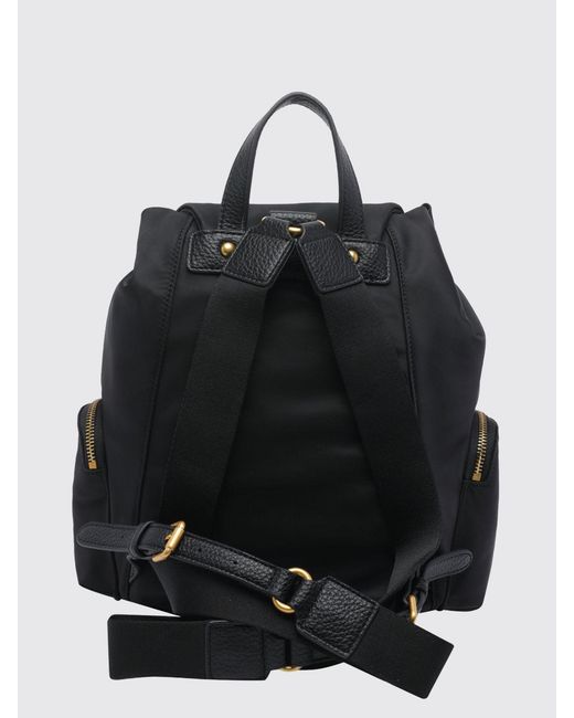 La Carrie Black Dark Wave Nylon Backpack With Flap And Buckle Closure