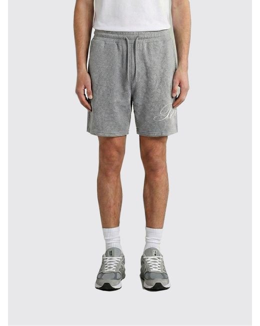 Represent Gray Cotton Logo Jogging Shorts for men
