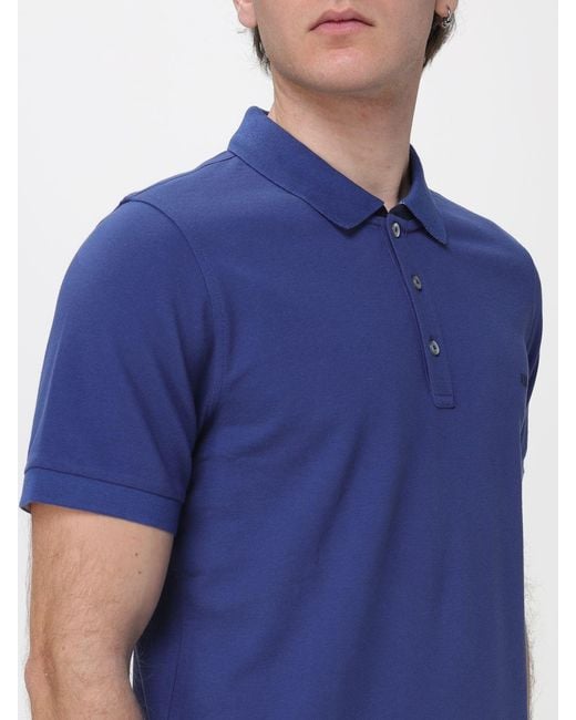 Fay Blue Stretch Cotton Polo Shirt for men