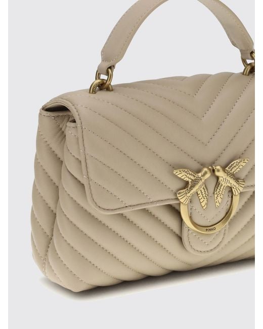 Pinko Natural Lady Love Bag Puff Quilted Chevron Nappa