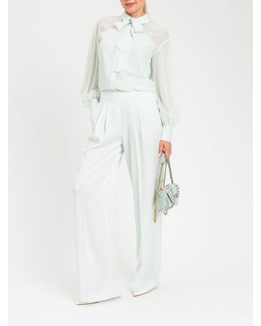 Twinset White Crêpe Elegant Trousers