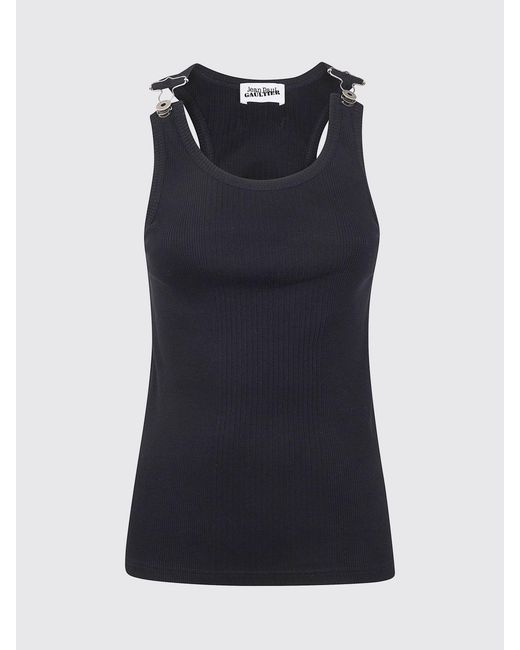 Jean Paul Gaultier Black Cotton Tank Top