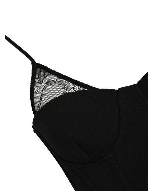 Patrizia Pepe Black Crêpe Bustier Top