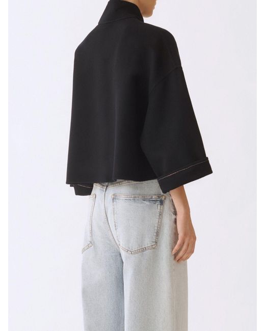 Fabiana Filippi Black Merino Wool Cape