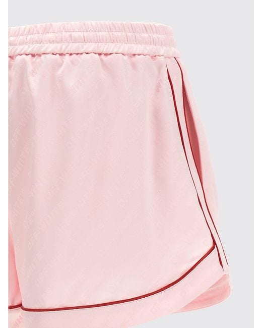 Off-White c/o Virgil Abloh Pink Viscose Blend Sport Shorts