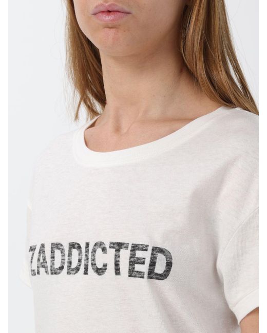 T-shirt con scritta "Zaddicted" di Zadig & Voltaire in White