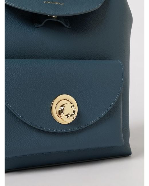 Coccinelle Blue Nikla Grained Leather Backpack
