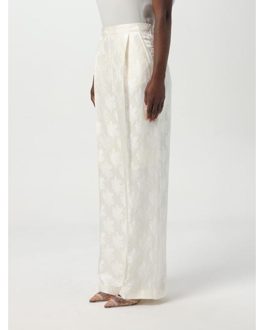 Fendi White Wide Leg Floral Pants