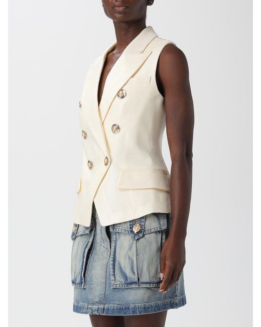 Chaleco Mujer Balmain de color Natural