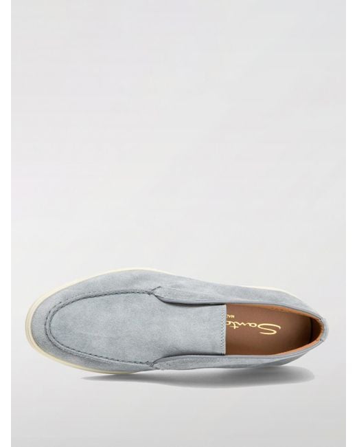 Santoni Blue Flat Ankle Boots
