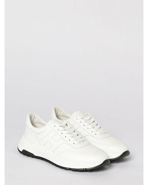 Hogan White Hyperlight Leather Sneakers for men