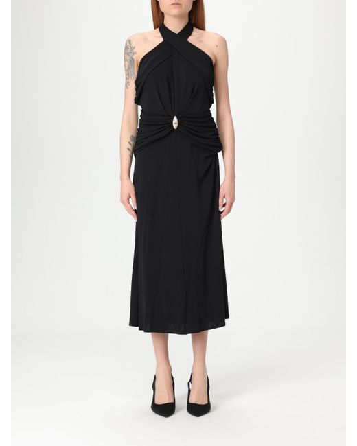 Elisabetta Franchi Black Halter Neck Midi Dress