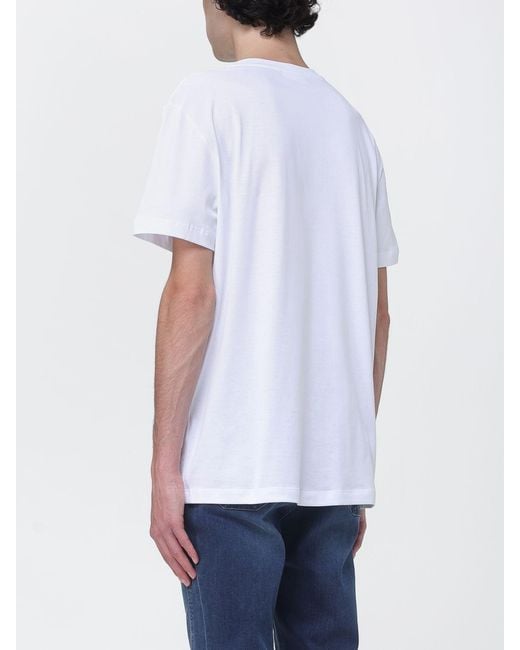 Dondup White Cotton T-Shirt With Mini Logo for men