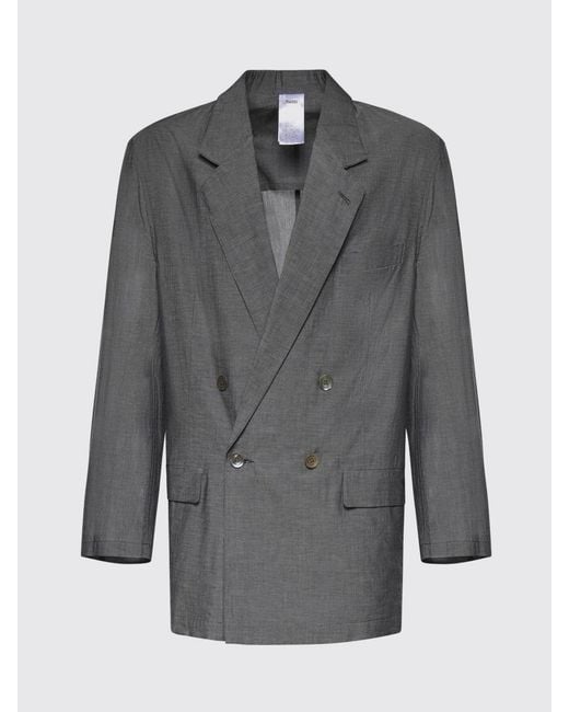 Magliano Gray Double-Breasted Cotton Blazer for men