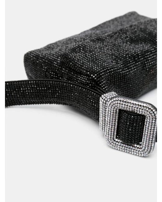Borsa Vitty La Mignon in maglia metallica con strass di Benedetta Bruzziches in Black