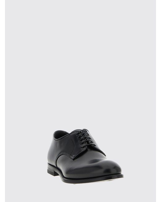 Doucal's White Brushed Leather Derby Shoes for men