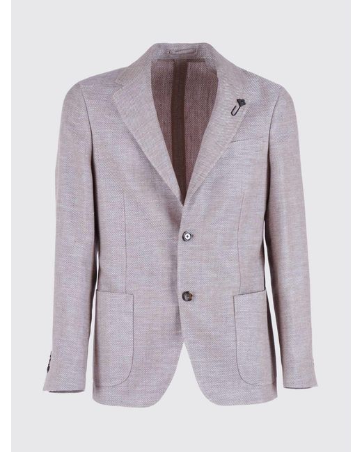 Lardini Purple Single-Breasted Blazer for men